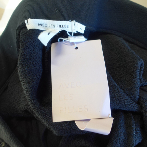 Avec Les Filles Women's Jogger Cotton in Black size Large NWT - Picture 5 of 8